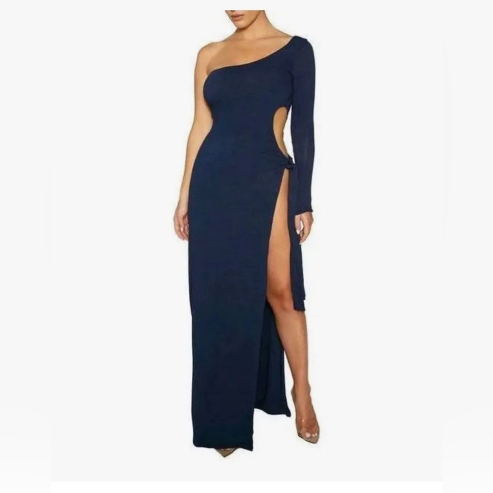 Naked Wardrobe Navy Sultry Dress